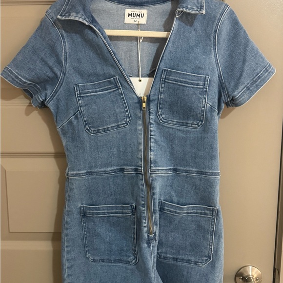 MUMU RANCH ROMPER IN FRENCH BLUE UNWORN TAGS STILL ON M - so freaking cute!! - Picture 4 of 4